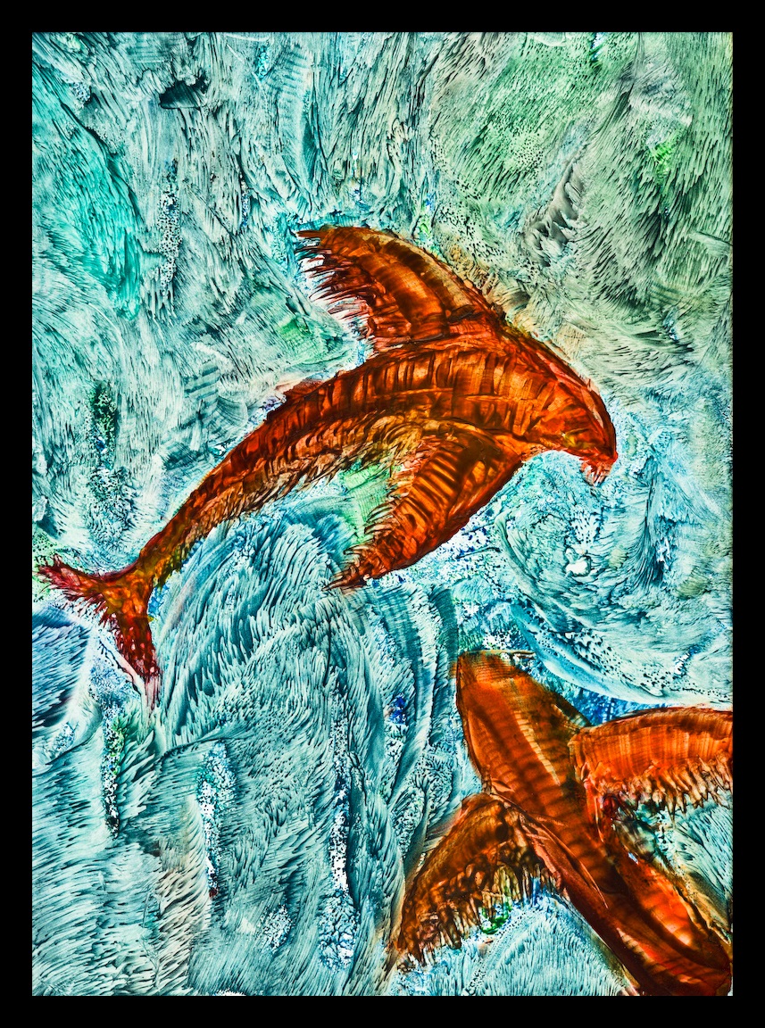Wax painting - Koi fish